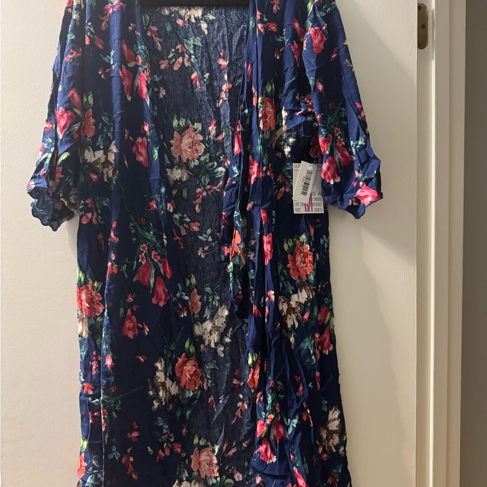LuLaRoe Navy Floral Kimono